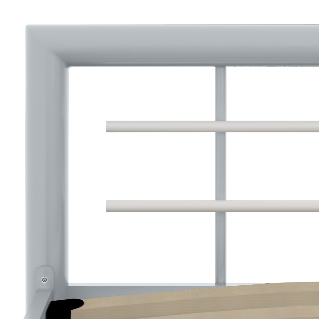 Estrutura de cama 120x200 cm metal cinzento e branco - Image 5