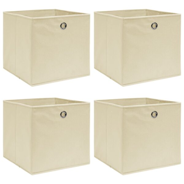 Caixas de arrumação 4 pcs 32x32x32 cm tecido creme