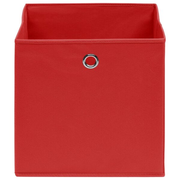Caixas de arrumação 10 pcs 32x32x32 cm tecido vermelho - Image 3