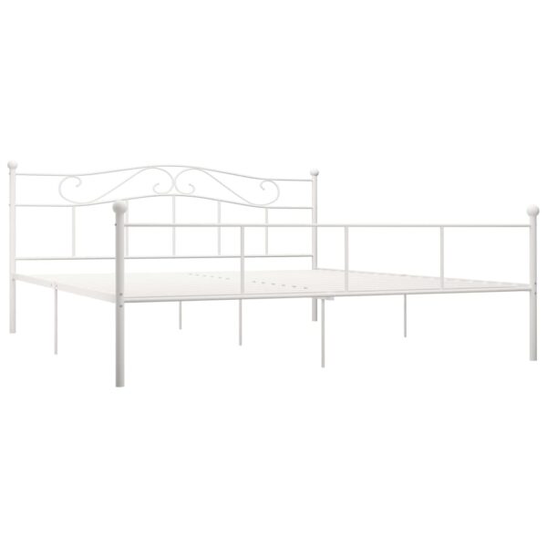 Estrutura de cama 180x200 cm metal branco - Image 2