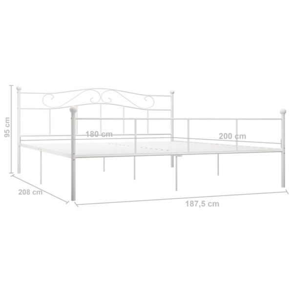 Estrutura de cama 180x200 cm metal branco - Image 6