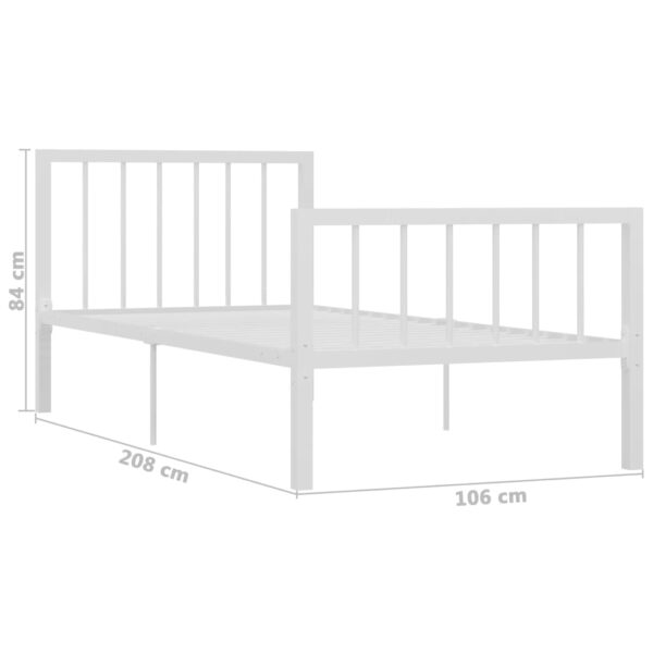 Estrutura de cama 100x200 cm metal branco - Image 6