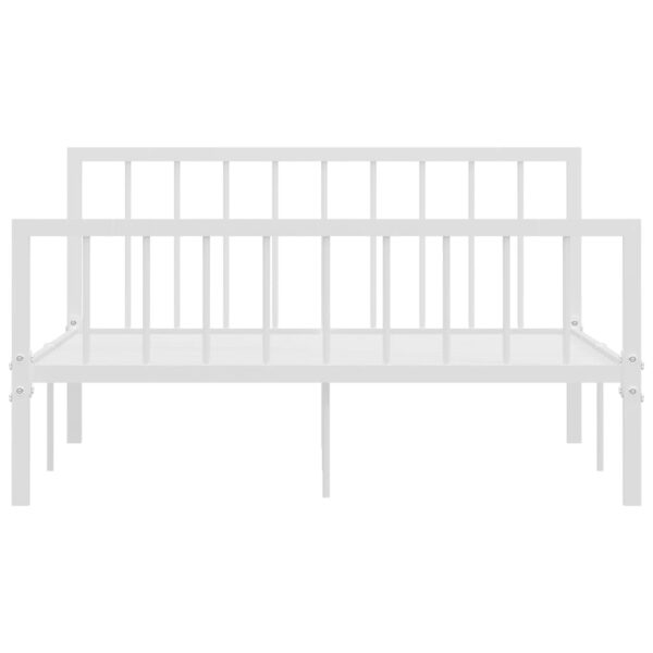 Estrutura de cama 140x200 cm metal branco - Image 3