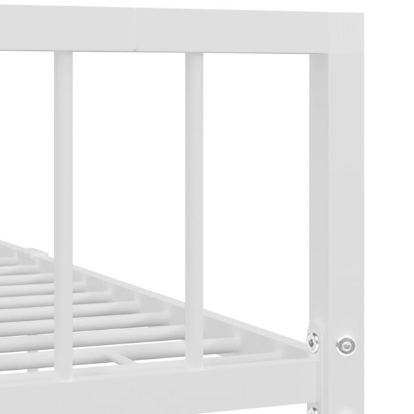Estrutura de cama 140x200 cm metal branco - Image 5