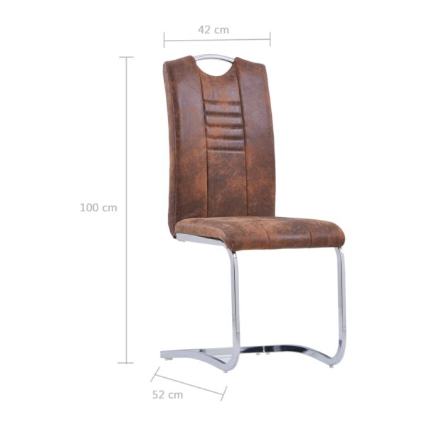 9 pcs conjunto de jantar camurça artificial castanho - Image 11
