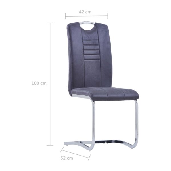 9 pcs conjunto de jantar camurça artificial cinzento - Image 10