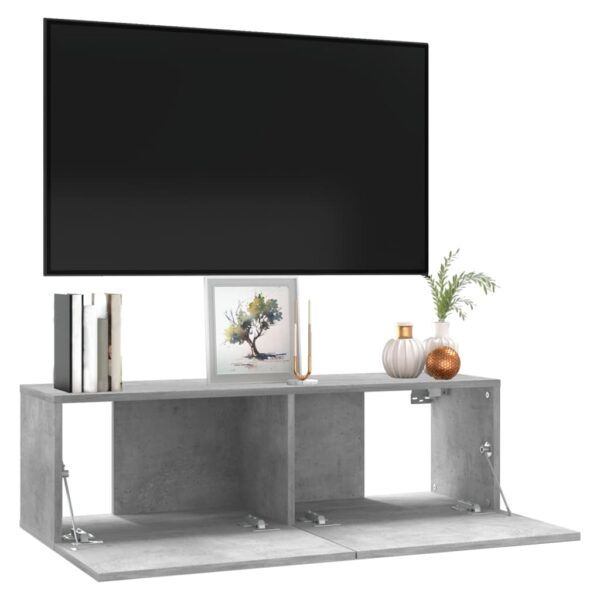 Móvel de TV 100x30x30 cm derivados de madeira cinzento cimento - Image 3