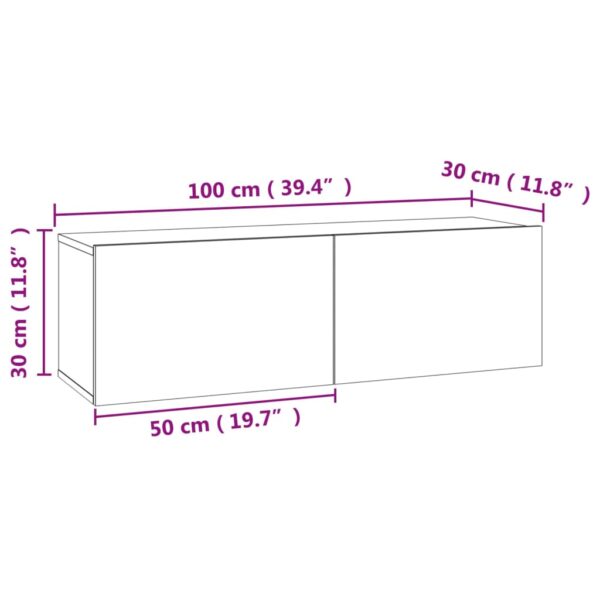 Móvel de TV 100x30x30 cm derivados de madeira cinzento cimento - Image 8