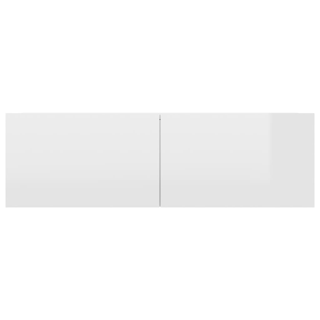 Móvel de TV 100x30x30 cm derivados de madeira branco brilhante - Image 5