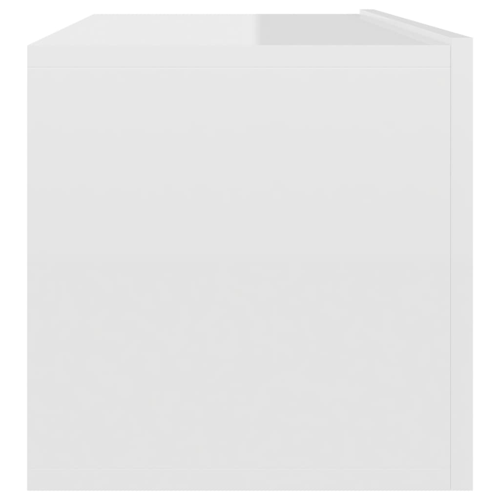 Móvel de TV 100x30x30 cm derivados de madeira branco brilhante - Image 6