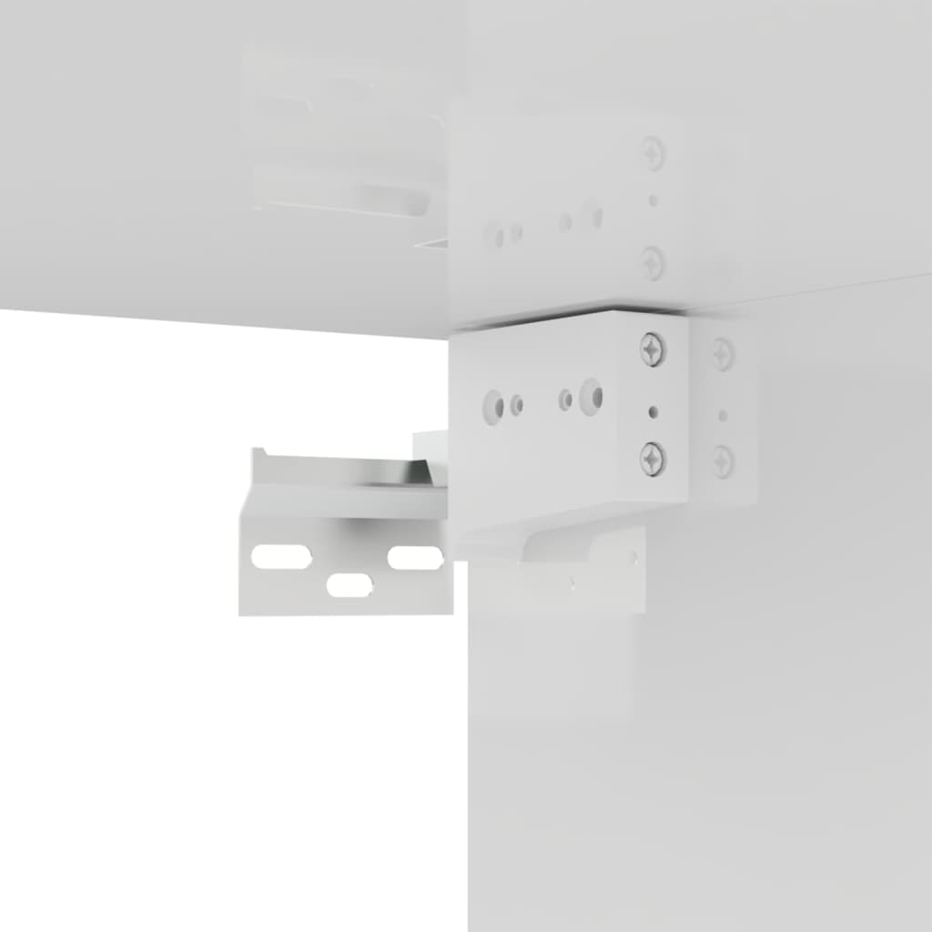 Móvel de TV 100x30x30 cm derivados de madeira branco brilhante - Image 7