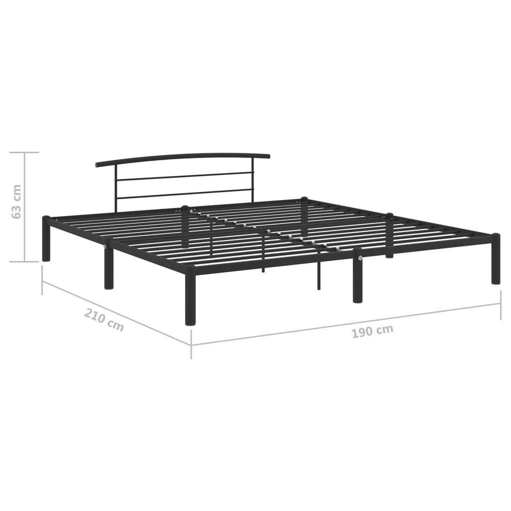 Estrutura de cama 180x200 cm metal preto - Image 7