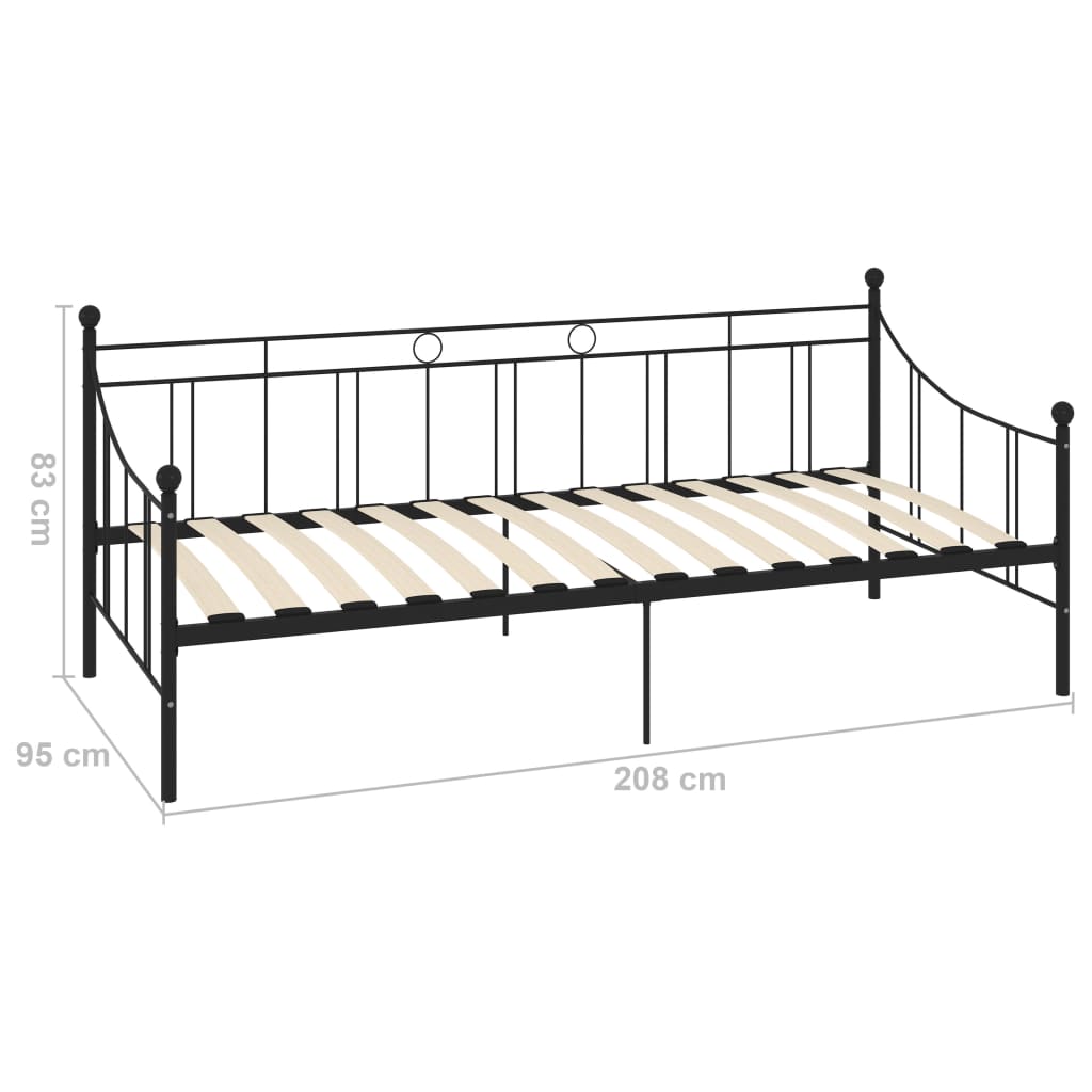 Estrutura sofá-cama 90x200 cm metal preto - Image 8