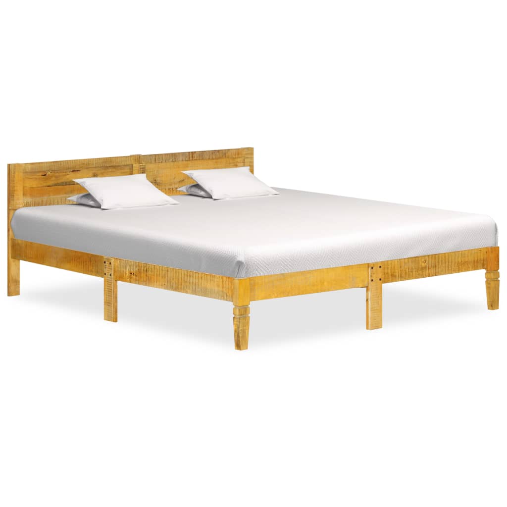 Estrutura de cama em madeira de mangueira maciça 140 cm