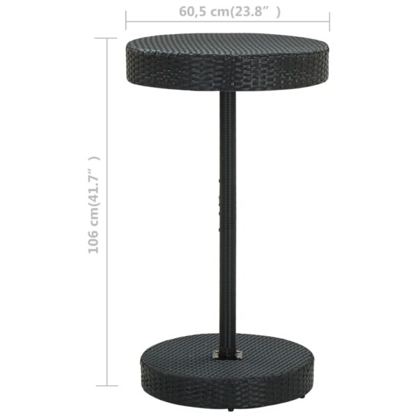 Mesa de jardim 60,5x106 cm vime PE preto - Image 5