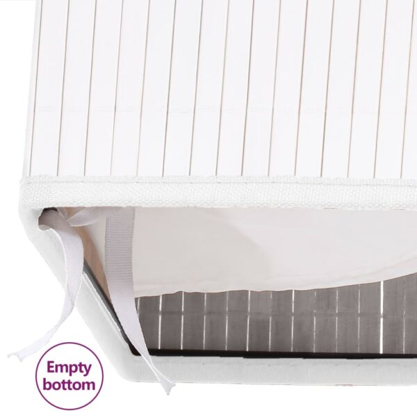 Cesto para roupa suja c/ secção única 83 L bambu branco - Image 8