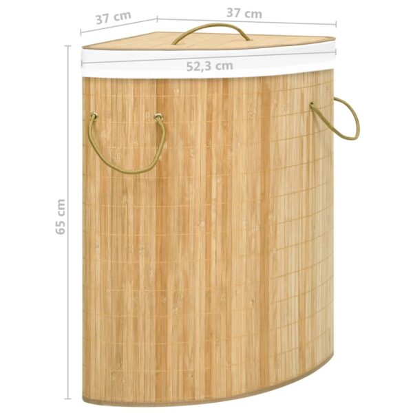 Cesto de canto para roupa suja 60 L bambu - Image 8