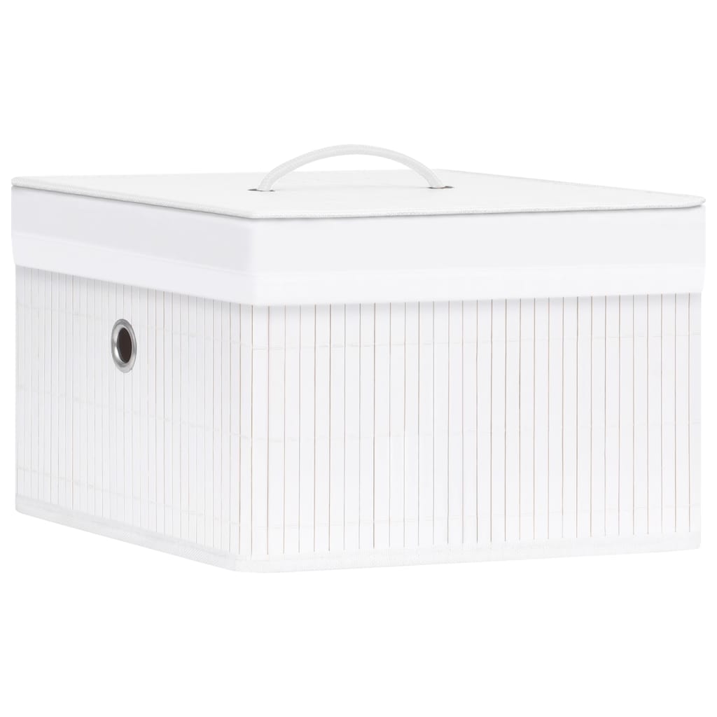 Caixas de arrumação 4 pcs bambu branco - Image 2