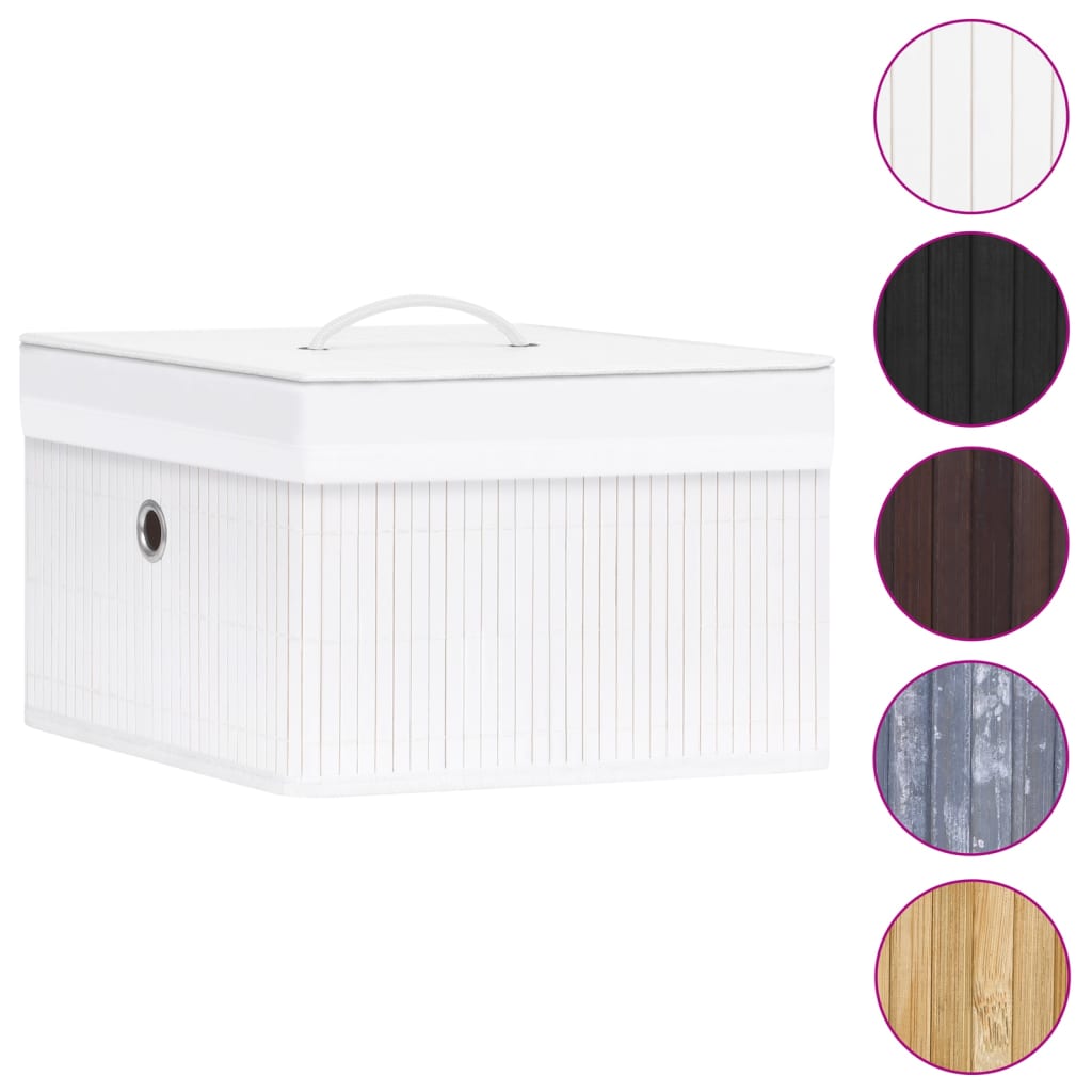 Caixas de arrumação 4 pcs bambu branco - Image 3