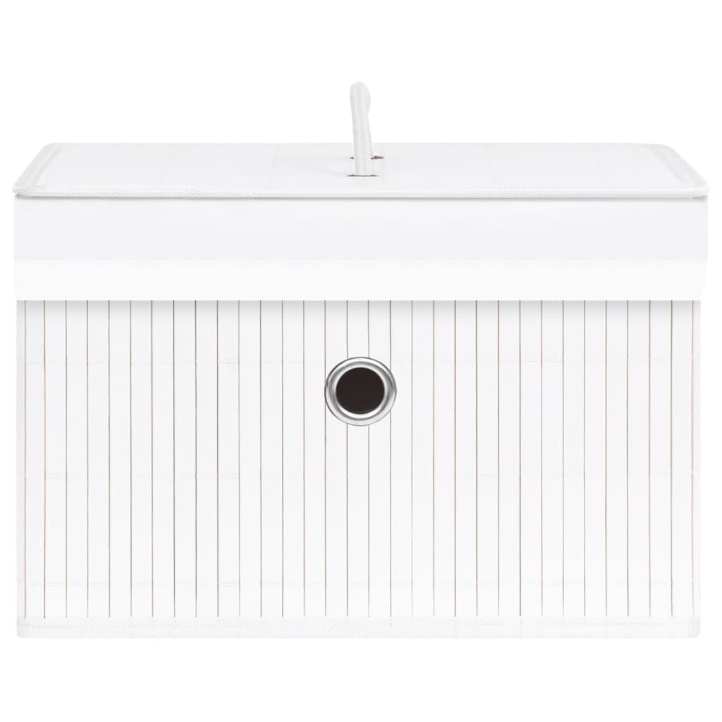 Caixas de arrumação 4 pcs bambu branco - Image 6
