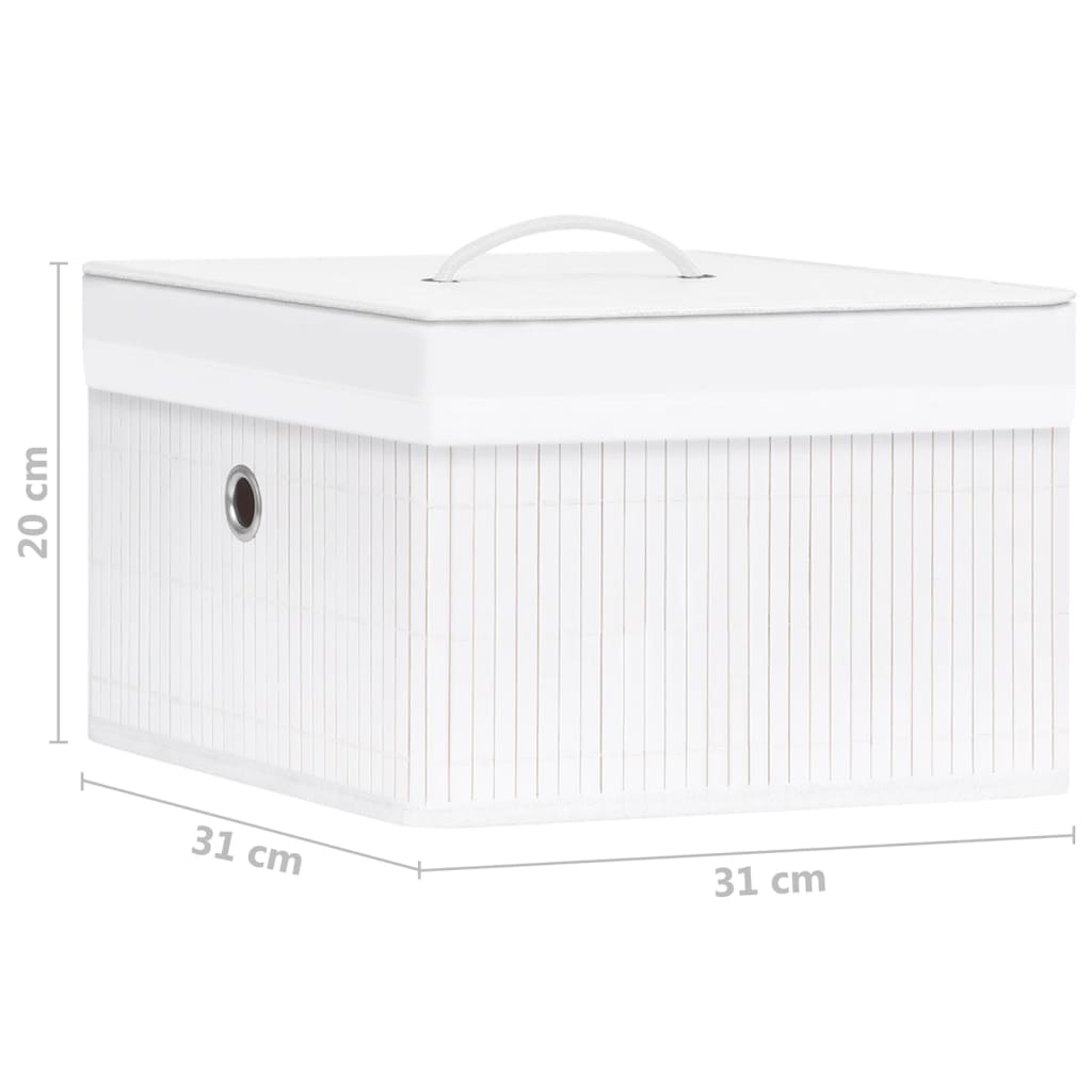 Caixas de arrumação 4 pcs bambu branco - Image 9