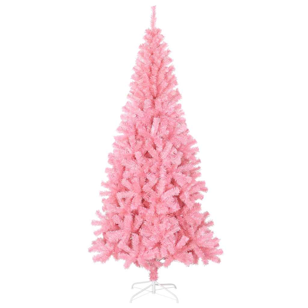 Árvore de Natal artificial com suporte 210 cm PVC rosa - Image 2