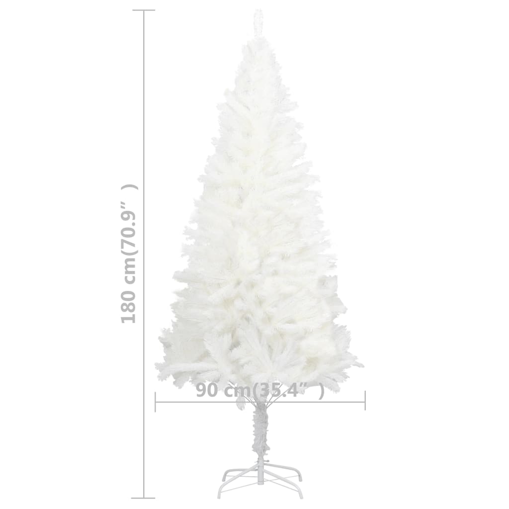 Árvore de Natal artificial agulhas realistas 180 cm branco - Image 6