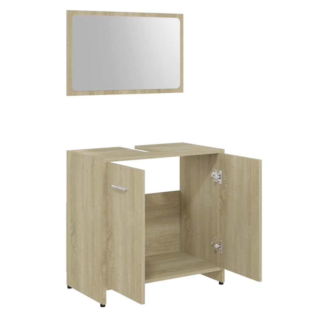Conjunto móveis casa de banho derivados madeira carvalho sonoma - Image 2