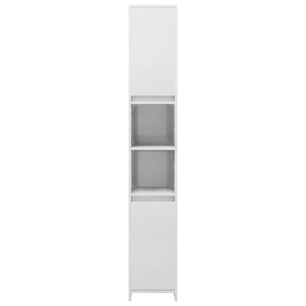 Armário casa de banho derivados de madeira branco brilhante - Image 4
