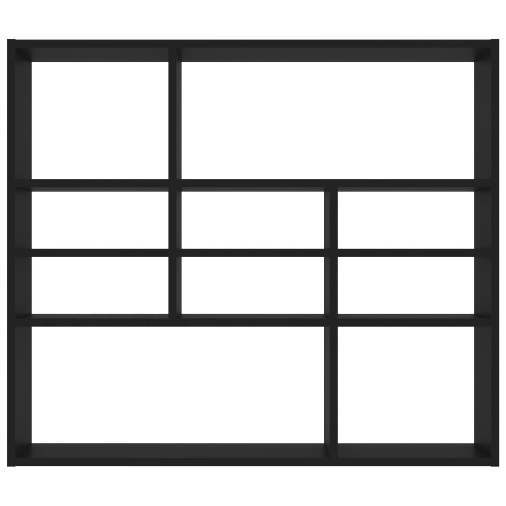 Estante de parede 90x16x78 cm contraplacado preto - Image 3