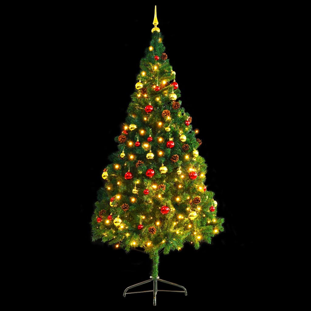 Árvore de Natal artificial pré-iluminada + enfeites 210cm verde - Image 4