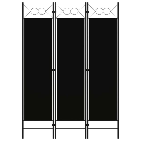 Divisória de quarto com 3 painéis 120x180 cm preto