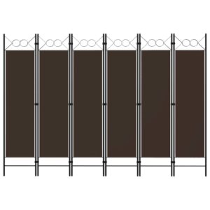 Divisória de quarto com 6 painéis 240x180 cm castanho