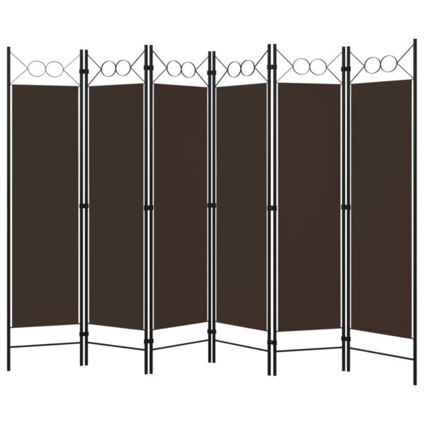 Divisória de quarto com 6 painéis 240x180 cm castanho - Image 2