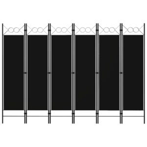 Divisória de quarto com 6 painéis 240x180 cm preto