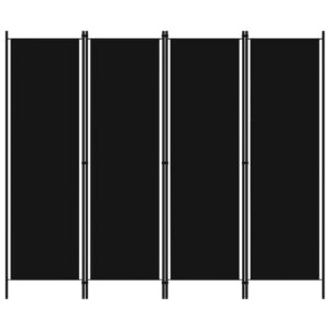 Divisória de quarto com 4 painéis 200x180 cm preto