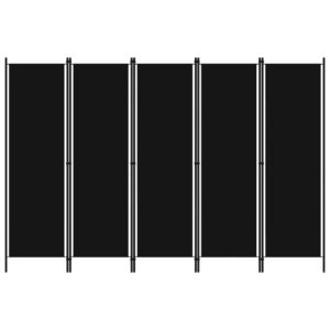 Divisão de quarto com 5 painéis 250x180 cm preto