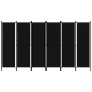 Divisória de quarto com 6 painéis 300x180 cm preto