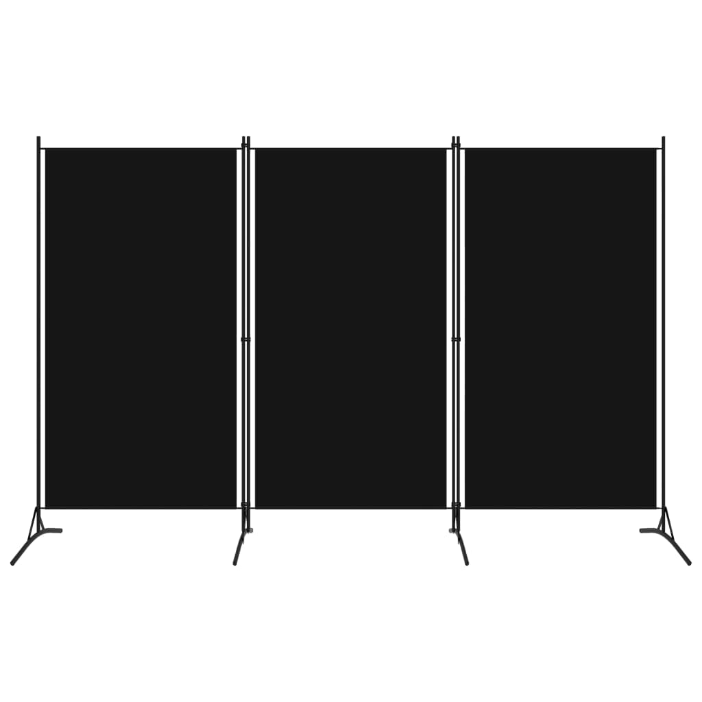 Divisória de quarto com 3 painéis 260x180 cm preto