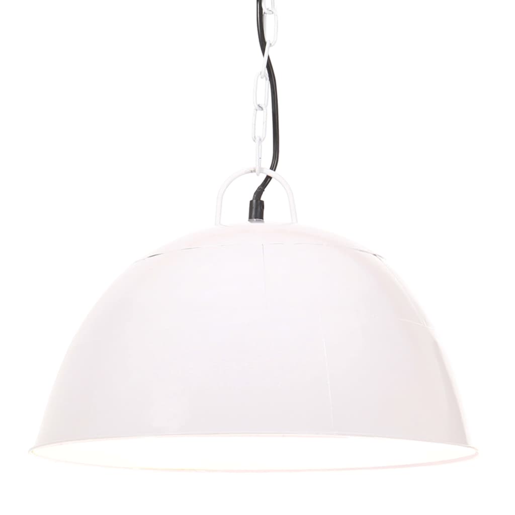 Candeeiro suspenso vintage indust. redondo 25 W 41 cm E27 branco - Image 2
