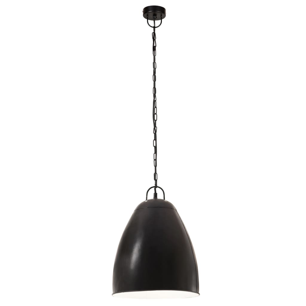 Candeeiro suspenso industrial redondo 25 W 32 cm E27 preto - Image 3