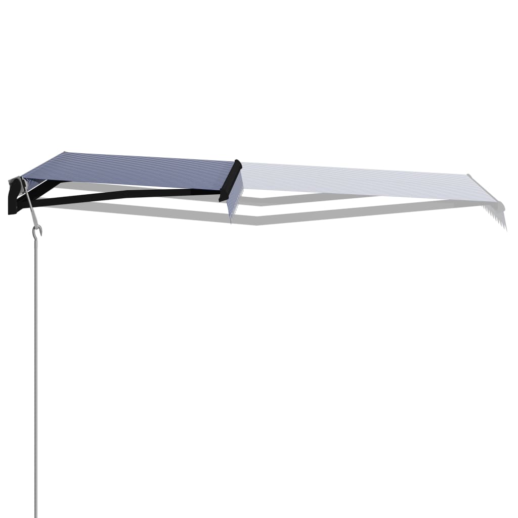 Toldo retrátil automático 300x250 cm azul e branco - Image 3