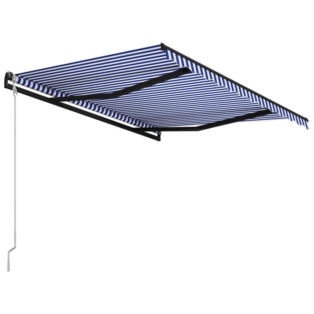 Toldo retrátil automático 300x250 cm azul e branco - Image 4