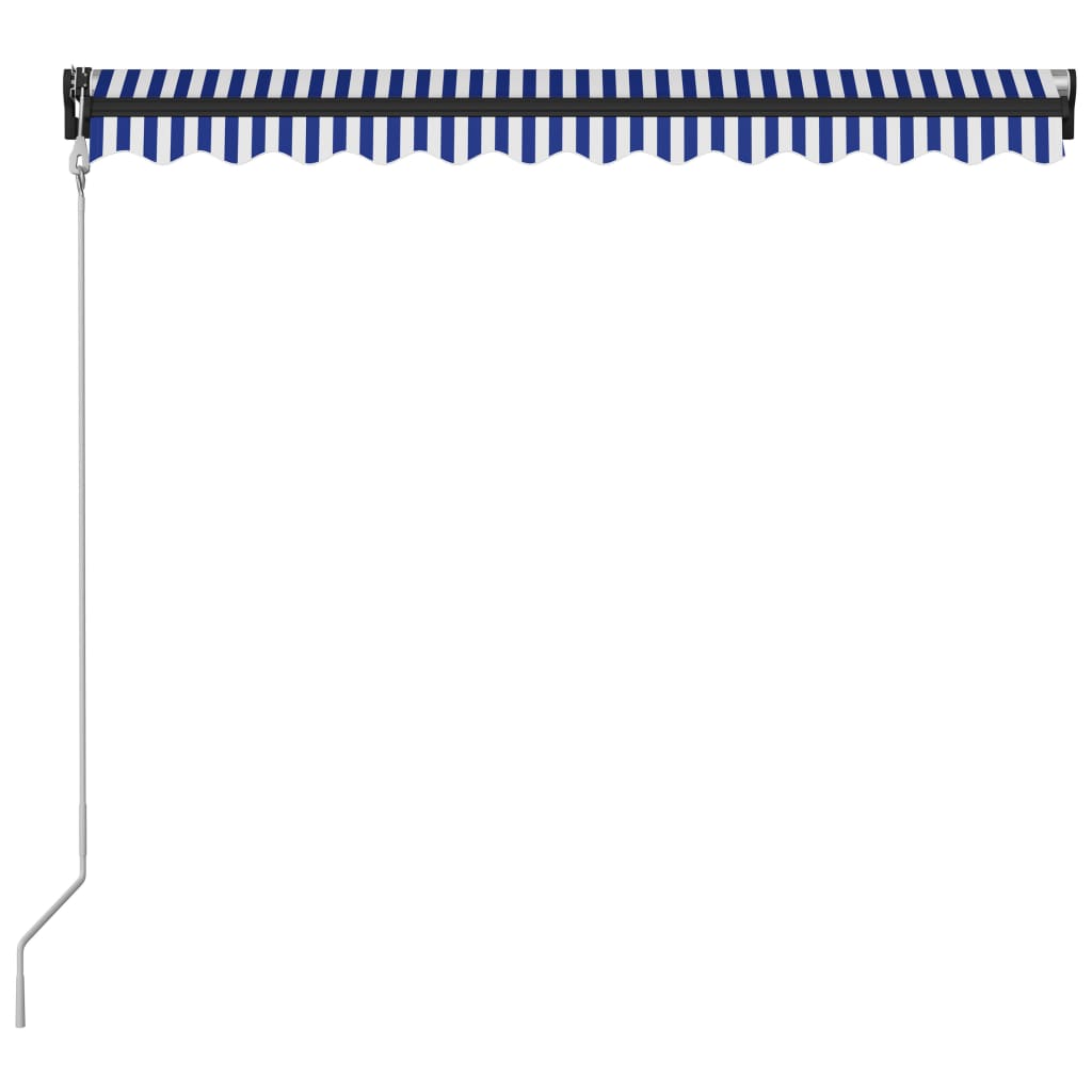 Toldo retrátil automático 300x250 cm azul e branco - Image 5