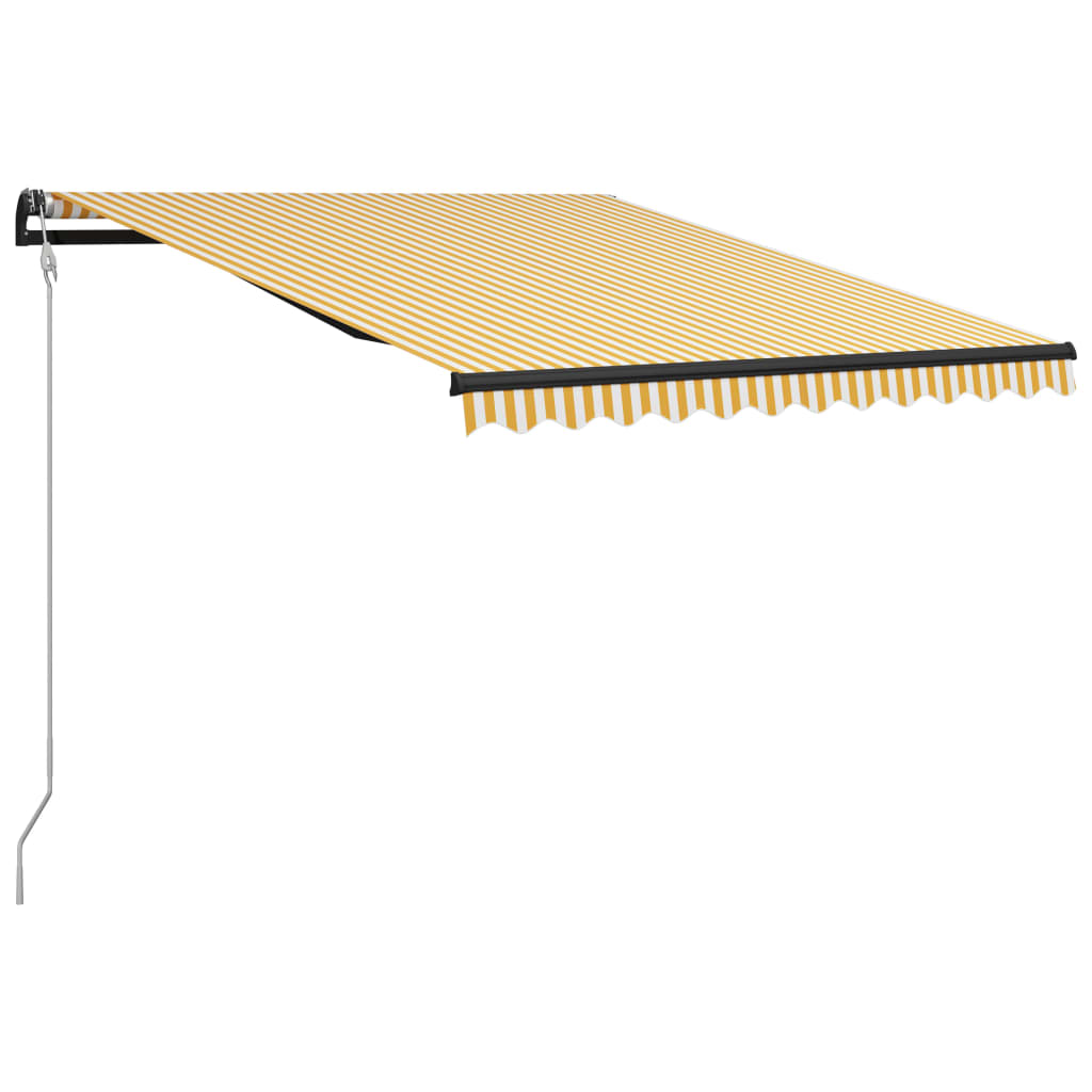 Toldo retrátil c/ sensor vento e LED 300x250cm amarelo/branco - Image 2