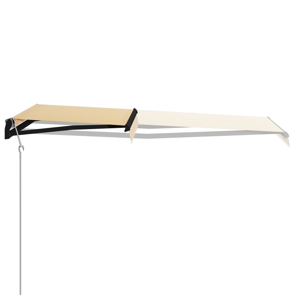 Toldo retrátil c/ sensor vento e LED 300x250cm amarelo/branco - Image 3