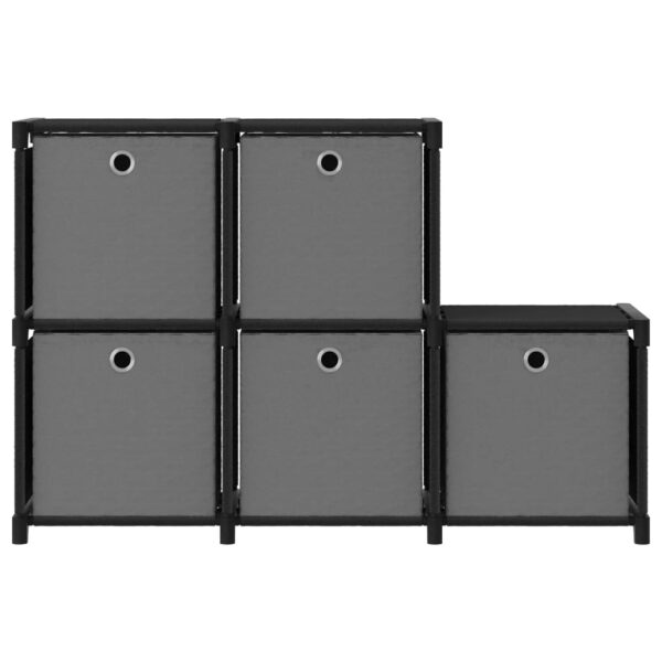 Unidade prateleira 5 cubos c/ caixas 103x30x72,5cm tecido preto - Image 2