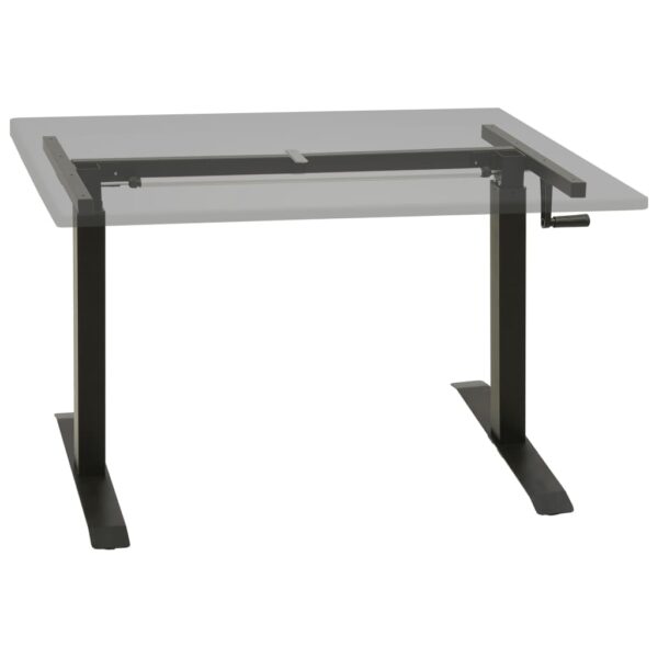 Estrutura mesa ajustável em altura com manivela preto - Image 2