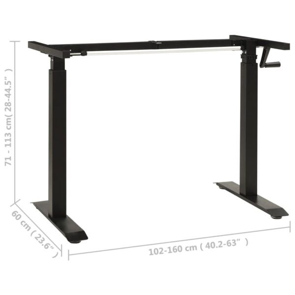 Estrutura mesa ajustável em altura com manivela preto - Image 8