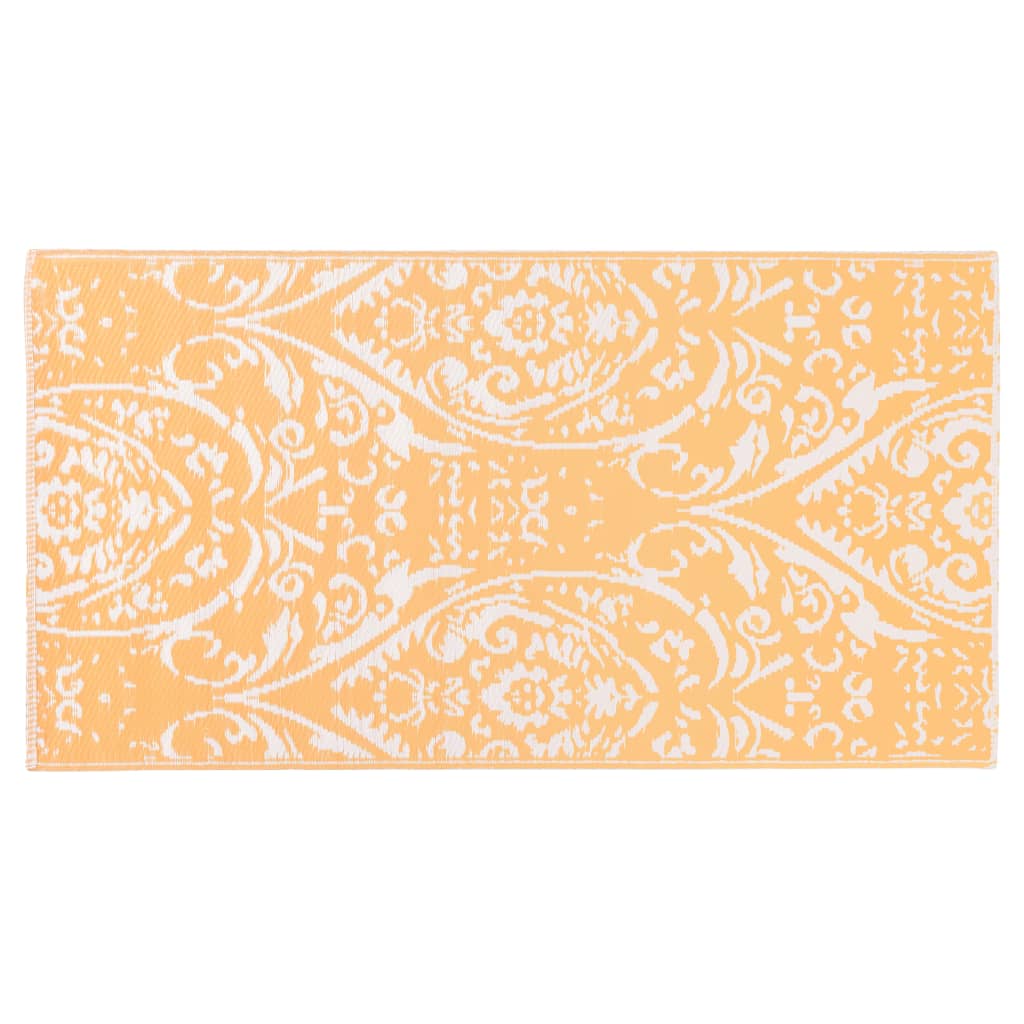 Tapete de exterior 160x230 cm PP laranja e branco - Image 2